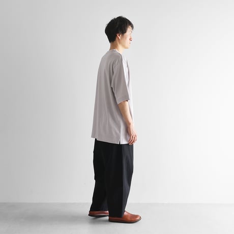 ［HUIS in house］綿麻天竺スタンダードTシャツL（シルバーグレー）【ユニセックス】CS110L