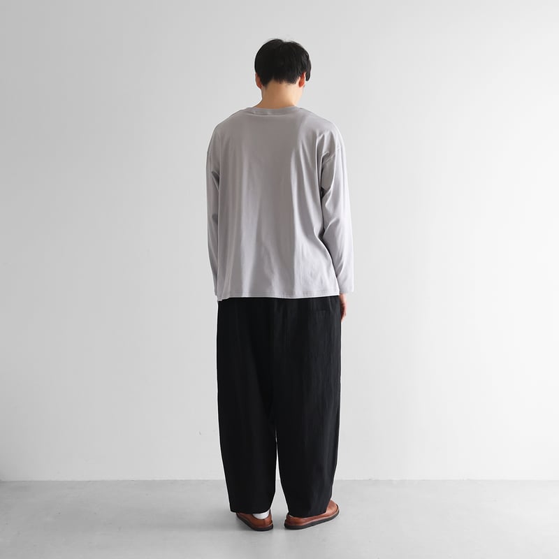 ギザコットンヘンプバルーンパンツロング（ブラック）【ユニセックス