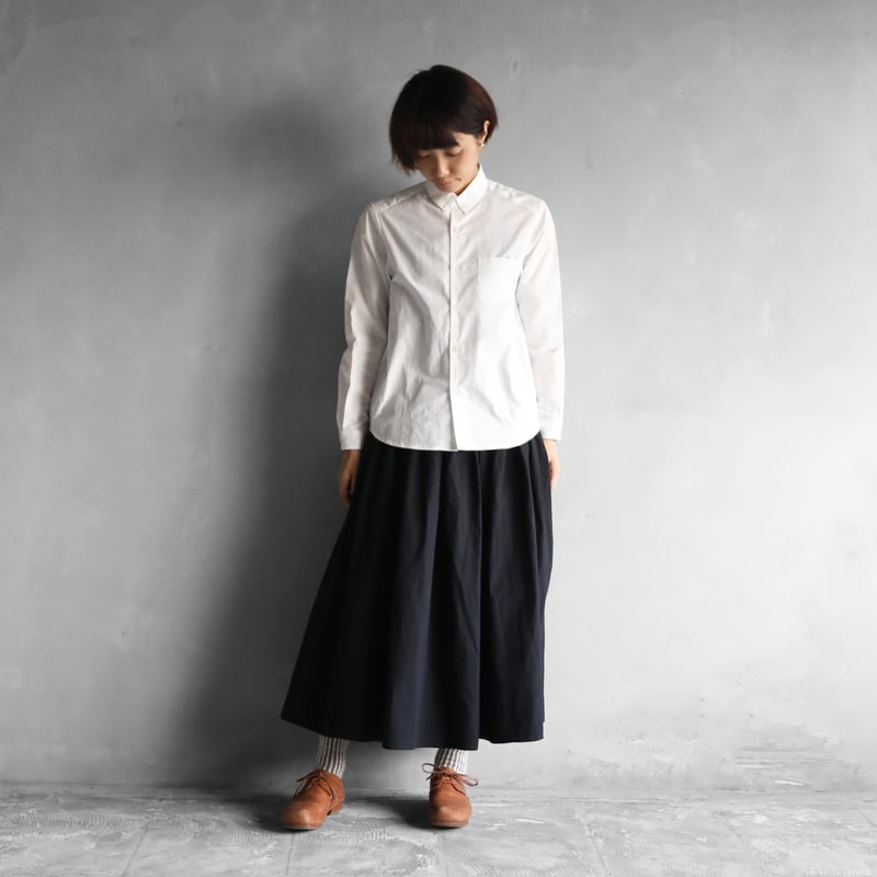 001Wオーガニックコットンシャツ（白）【ユニセックス】 | HUIS