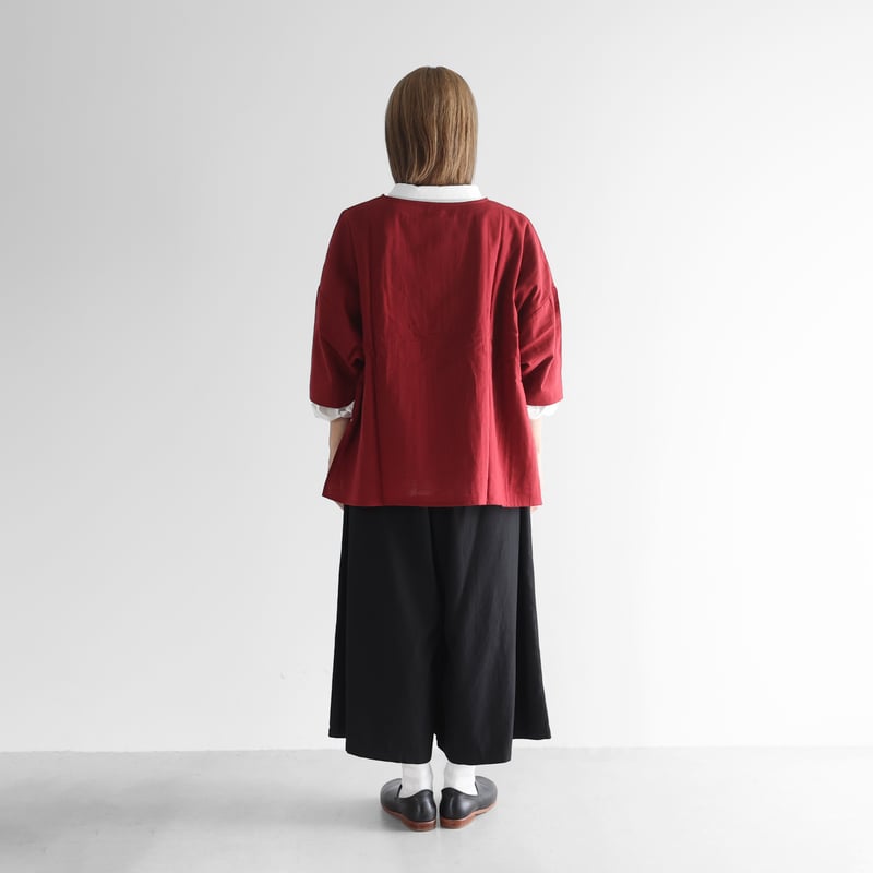 名古屋黒紋付染］フランス綾スカートパンツ（山勝ブラック）【ユニ