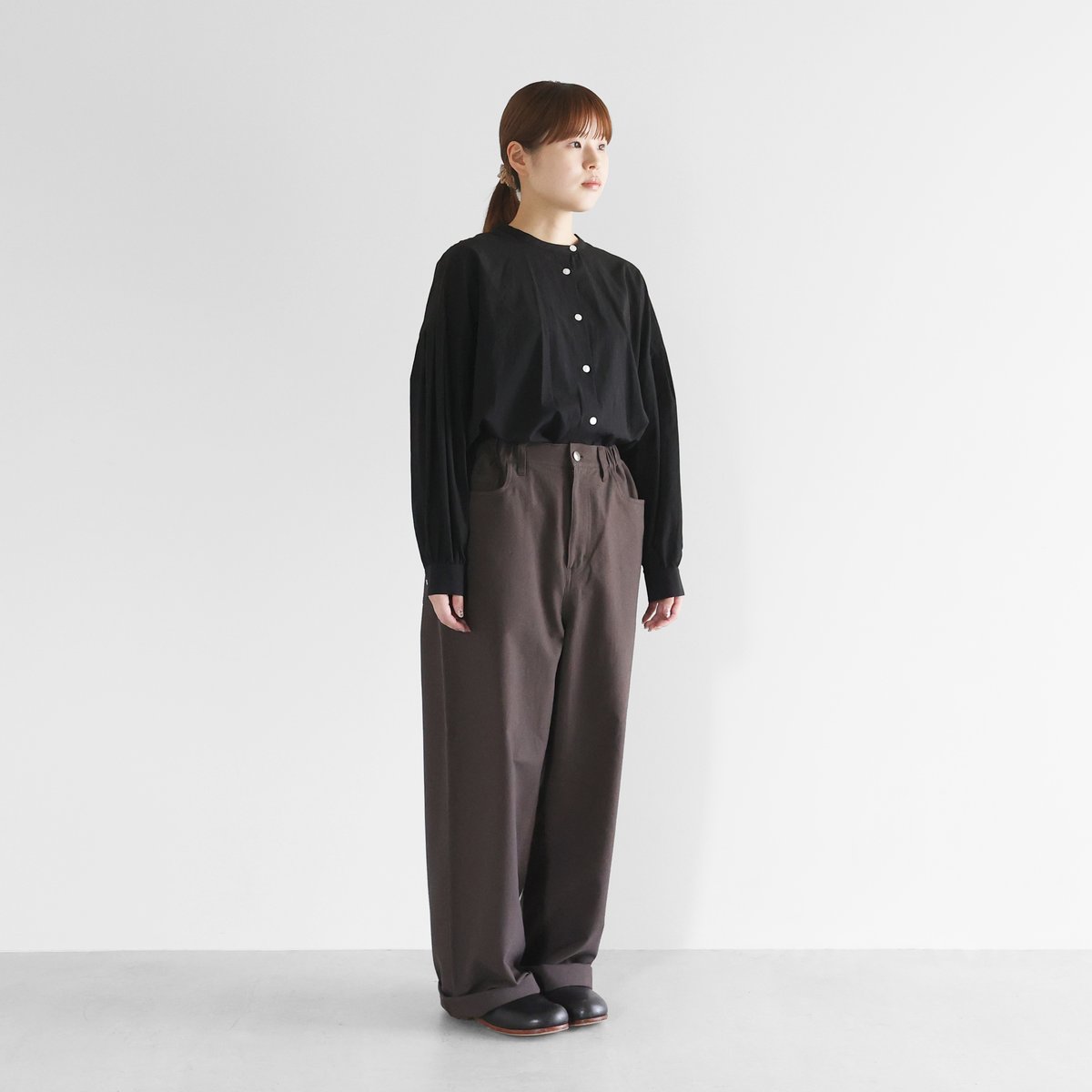 スヴィンオックスワイドストレートワークパンツ(ブラウングレー)【ユニ