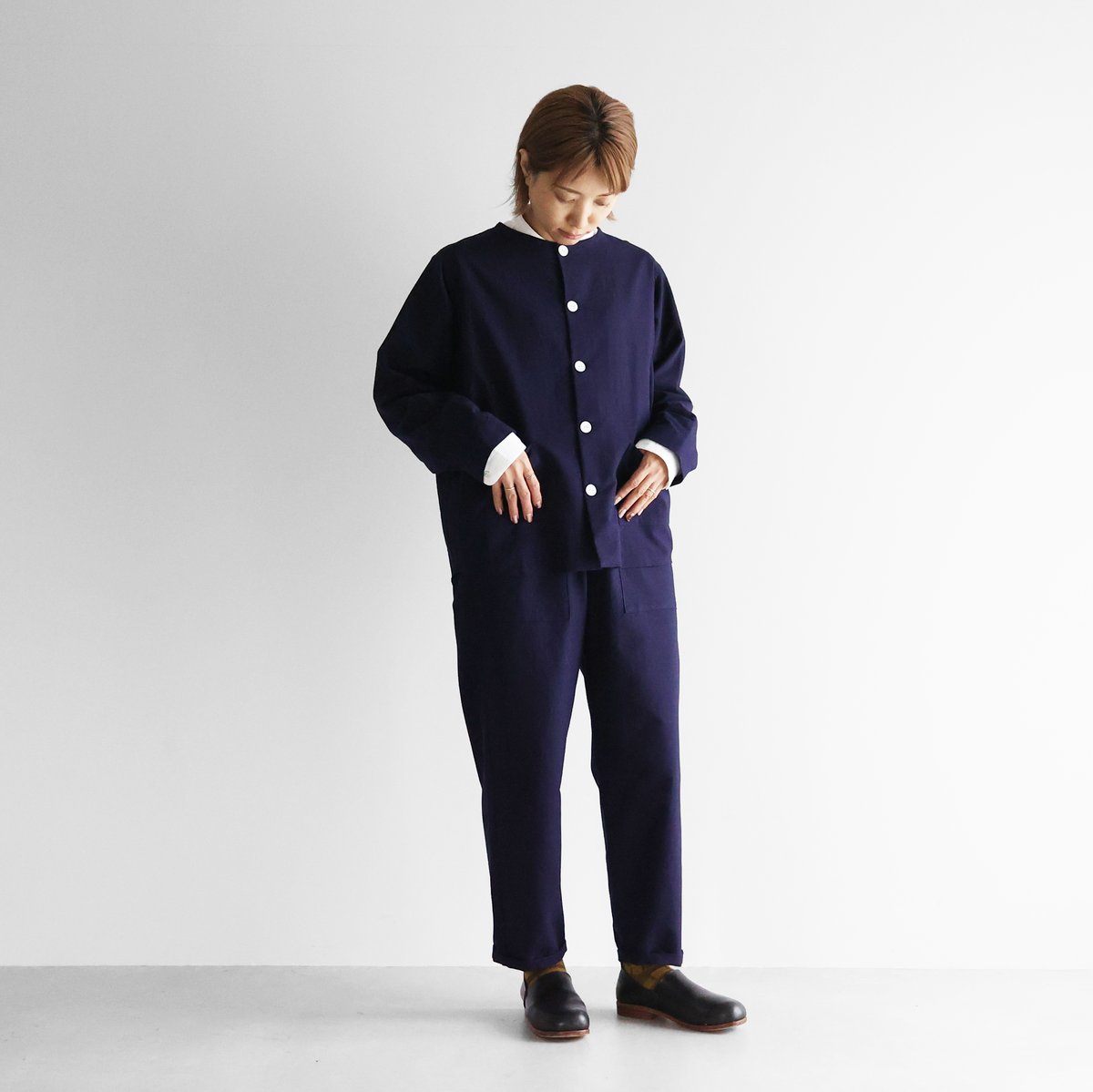 HUIS. 507 みじんコールイージーワークパンツ キャメル　遠州織物 HUIS.】507 みじんコールイージーワークパンツ（キャメル