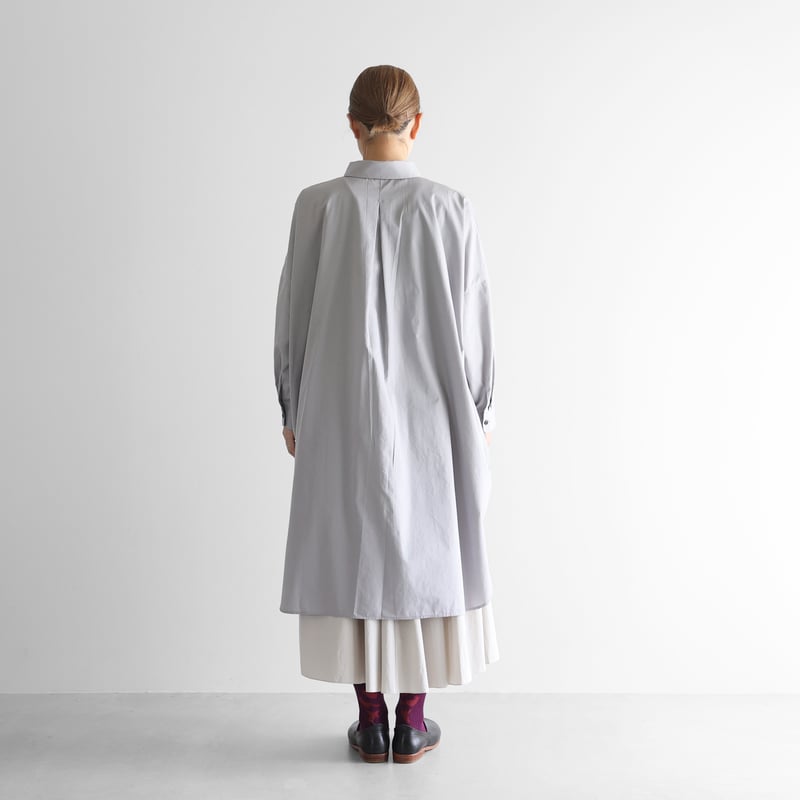 ギザコットンブロードロングシャツ（シルバーグレー）【ユニセックス