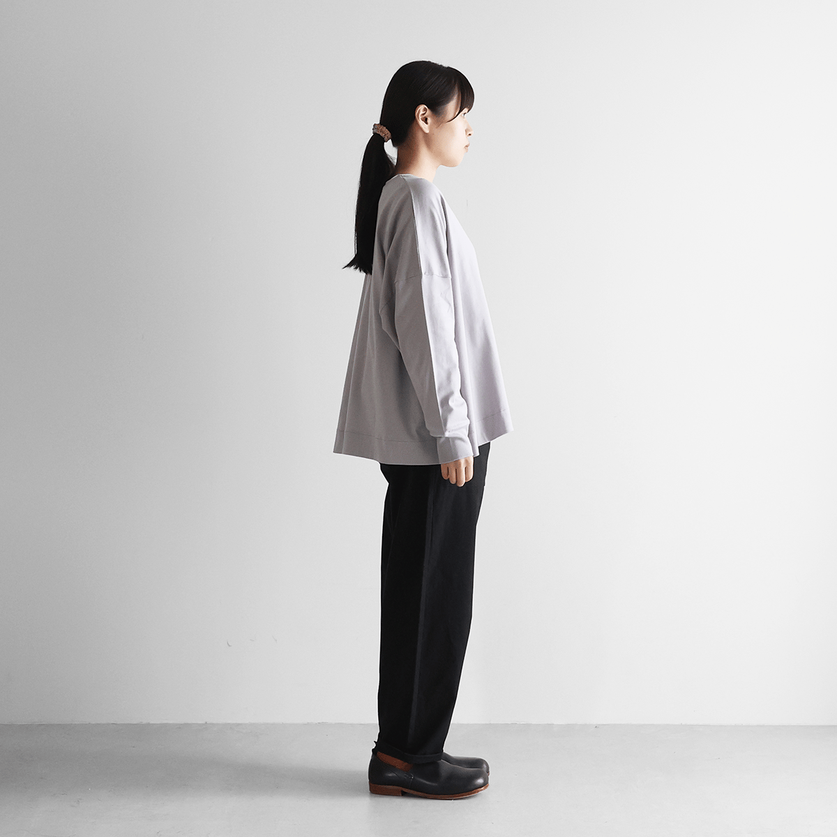 HUIS in house］SUVIN COTTONカーディガン（シルバーグレー）【レディス