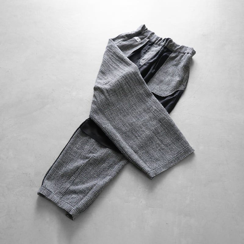 HUIS×尾州”縮絨ウールワイドパンツ（グレンチェック）【ユニセックス
