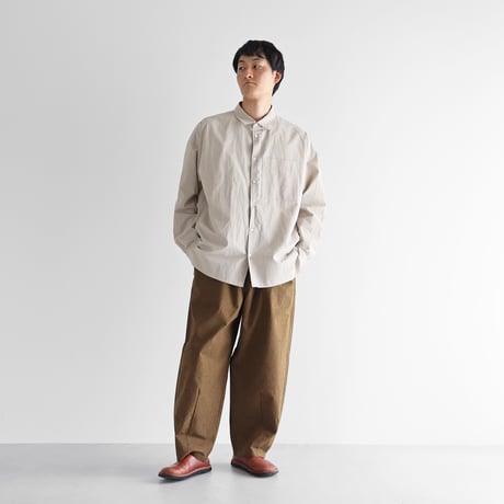 ギザコットンヘンプオーバーシャツL（ナチュラルグレー）【ユニセックス】018L