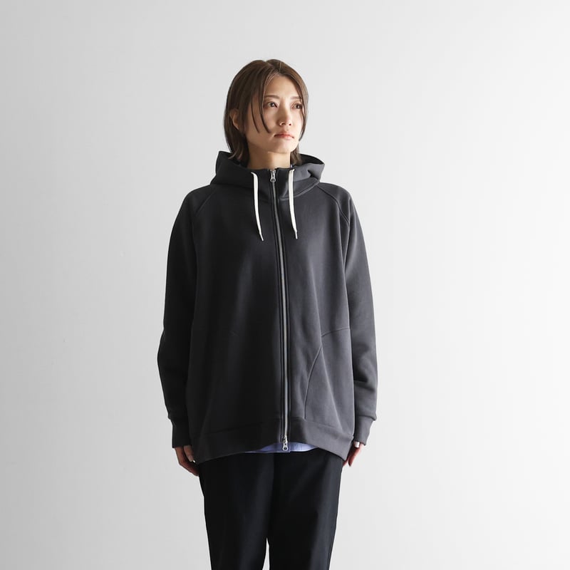 HUIS in house］SUVINスウェットジップパーカーL（ダークグレー