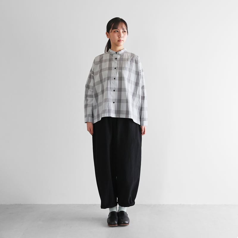 ギザコットンヘンプバルーンパンツロング（ブラック）【ユニセックス