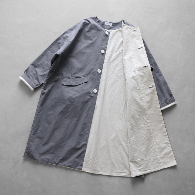 ダウンプルーフコットンふかふかオーバーコート（スチールグレー