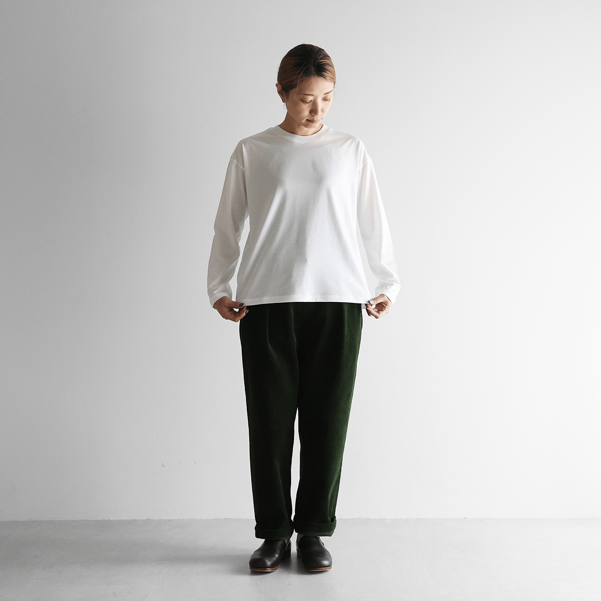 HUIS in house］SUVIN COTTONカットソー（ホワイト）【ユニセックス】C
