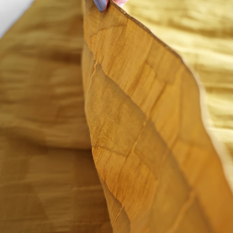 柄二重織シャトルジャガードロングスカート（マスタード