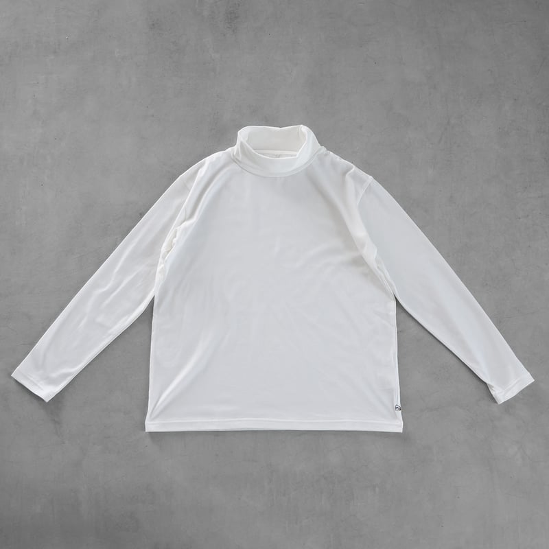 HUIS in house］SUVIN COTTON長袖ゆるタートルネックカットソー（白）【