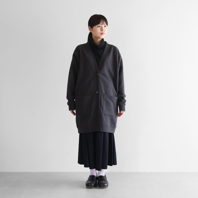 HUIS in house］SUVINスウェットロングカーディガン（ダークグレー