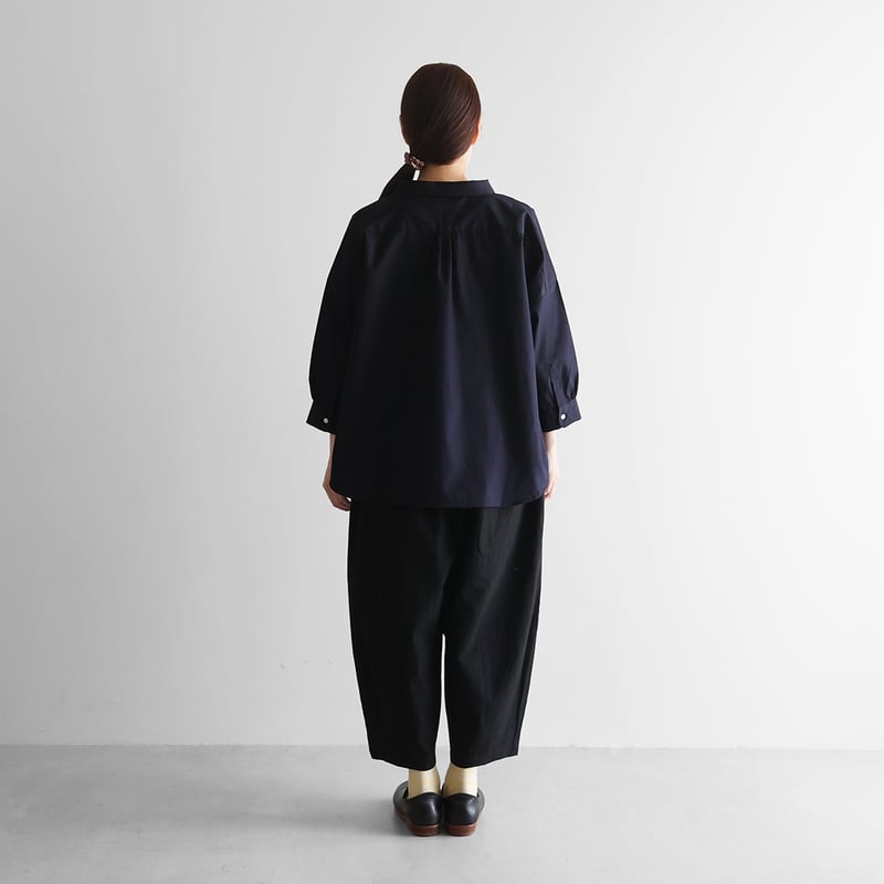 モナリザ　バルーンパンツ　圧縮ウールニット黒 ギザコットンヘンプバルーンパンツ（ブラック）【ユニセックス】506