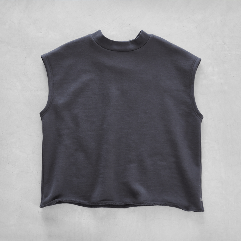 HUIS in house］SUVIN “裏ボア”スウェットベスト（ダークグレー