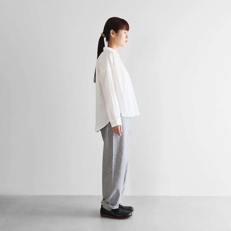 コットンリネンワイドブラウス（白）【レディス】U102 | HUIS onlinestore