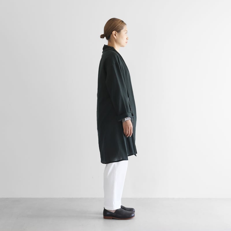 ウォッシャブルウールロングカーディガン（ダークグリーン）【ユニ