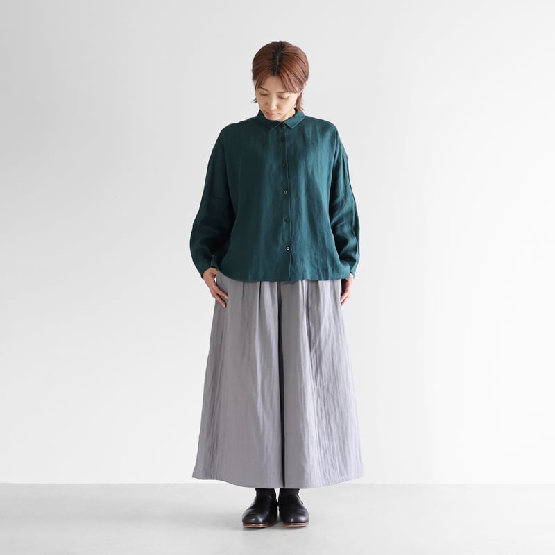 シャトルトリプルガーゼスカートパンツ（ライトグレー）【ユニ