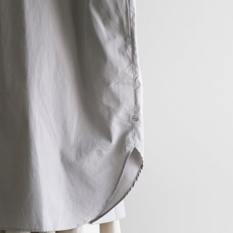ギザコットンブロードロングシャツ（シルバーグレー）【ユニセックス