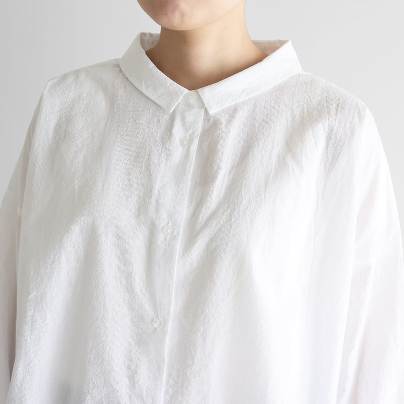 コードレーンワイドブラウスL（白）【レディス】U102L | HUIS onlinestore