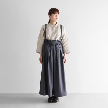 未使用/HUIS./オーガニックコットン2wayタックギャザージャンバースカート HUIS.／遠州織物オーガニックコットン起毛ビエラ2wayタック&ギャザー