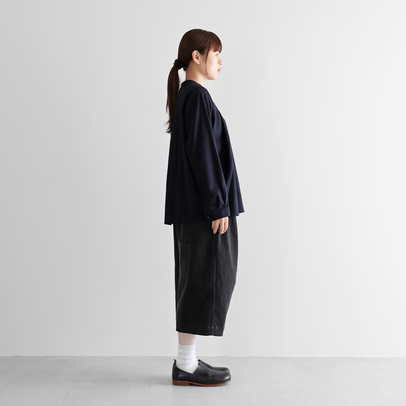 シャトルコーデュロイ8分丈パンツ（細畝・ダークグレー）【ユニ