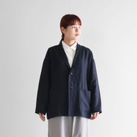 オールドレピアリネンゆるテーラードジャケット（ダークネイビー）【ユニセックス】328