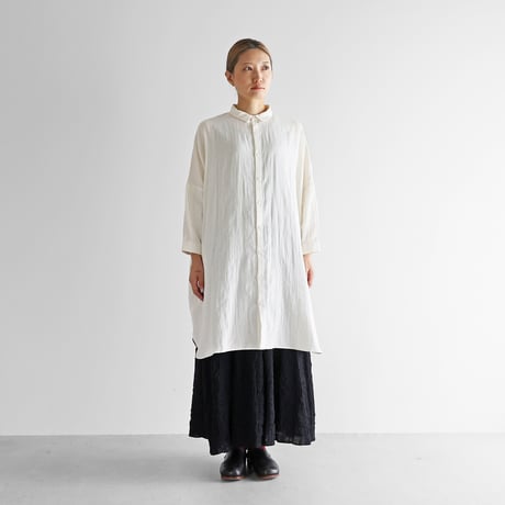 シャトルダブルガーゼロングシャツ（クリーム）【ユニセックス】004