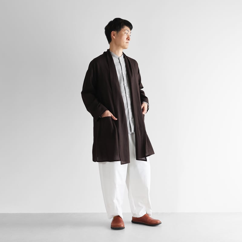 ウォッシャブルウールロングカーディガン（ダークモカ）【ユニ