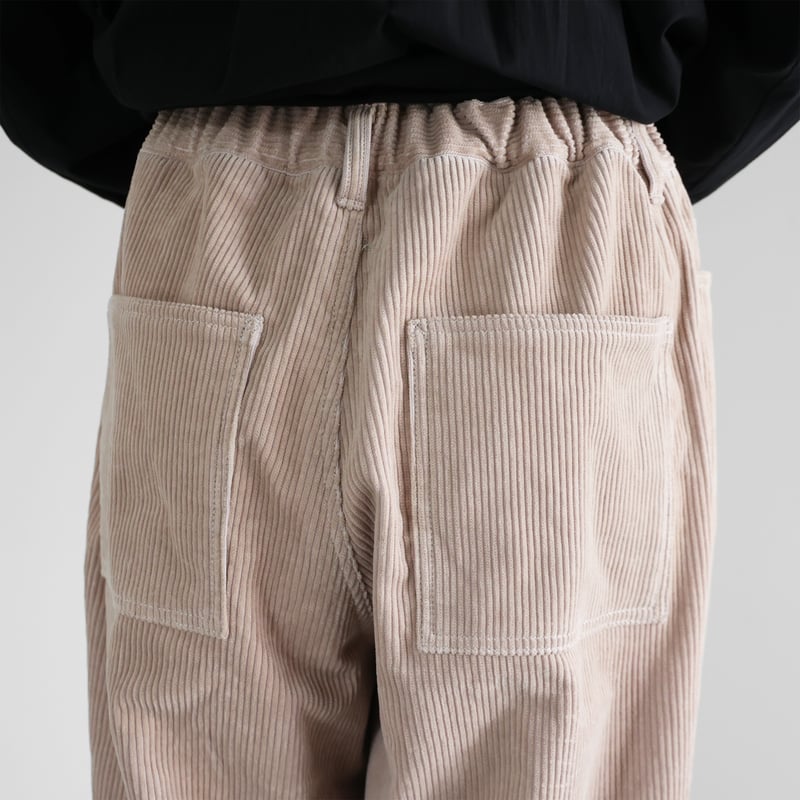 シャトルコーデュロイワイドストレートワークパンツ(太畝・ピンク