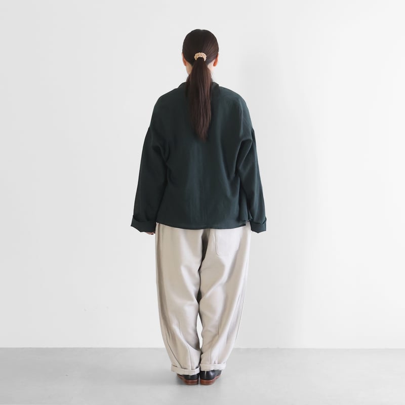 ウォッシャブルウールカーディガン（ダークグリーン）【ユニセックス