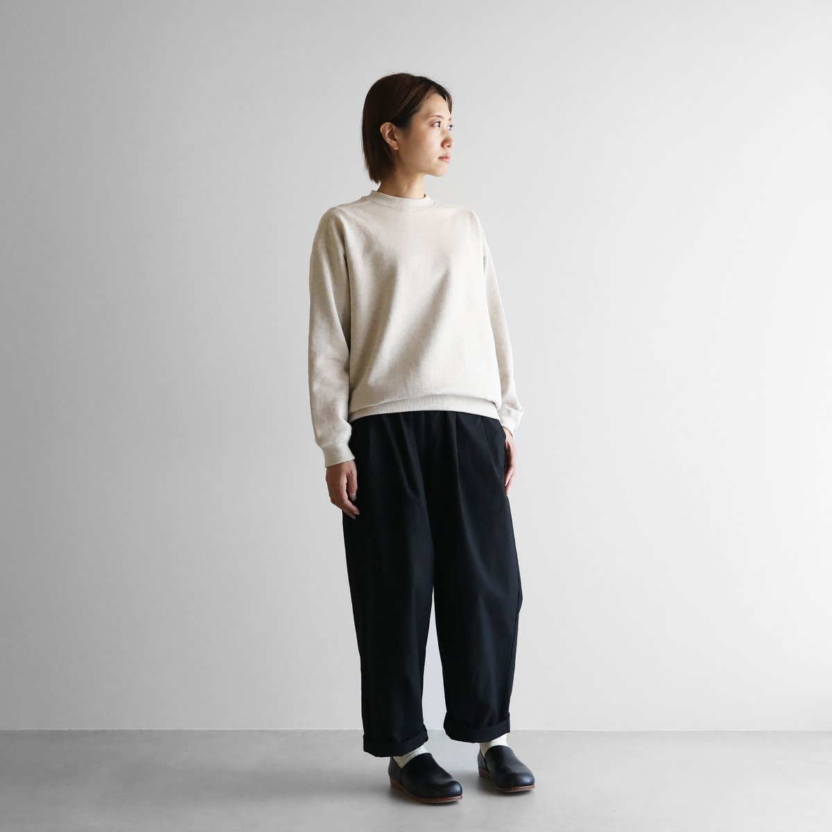 HUIS×yohaku吊り編み&茶綿スウェットプルオーバー(オートミール HUIS×yohaku吊り編み&茶綿スウェットプルオーバー(オートミール