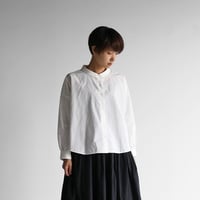 オーガニックコットンワイドブラウス（白）【レディス】U102