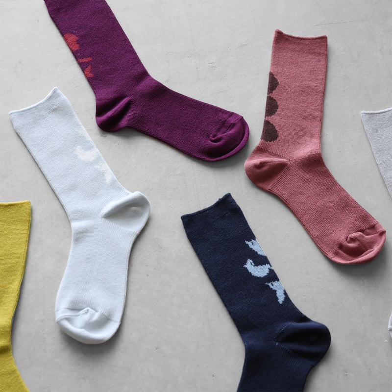 くつした HUISのくつした］JACQUARD ishikoro（ピーチグレー）【ユニ