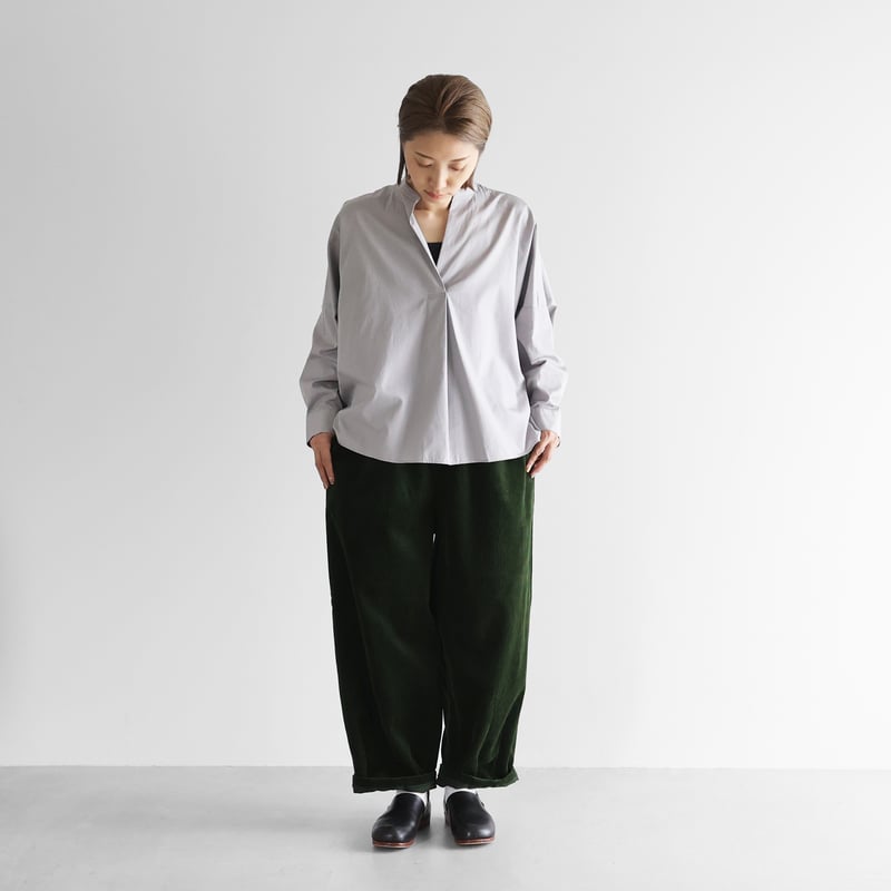 シャトルコーデュロイバルーンパンツロング（太畝・エバーグリーン