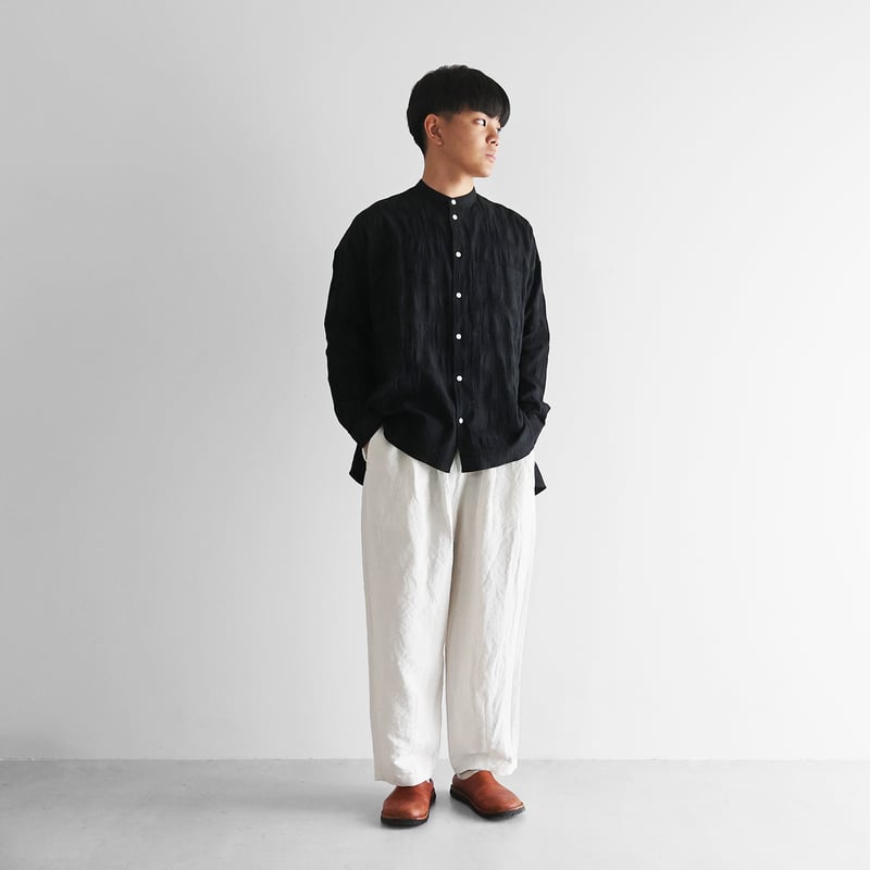 バンブーリネンワイドパンツ（オフホワイト）【ユニセックス】504