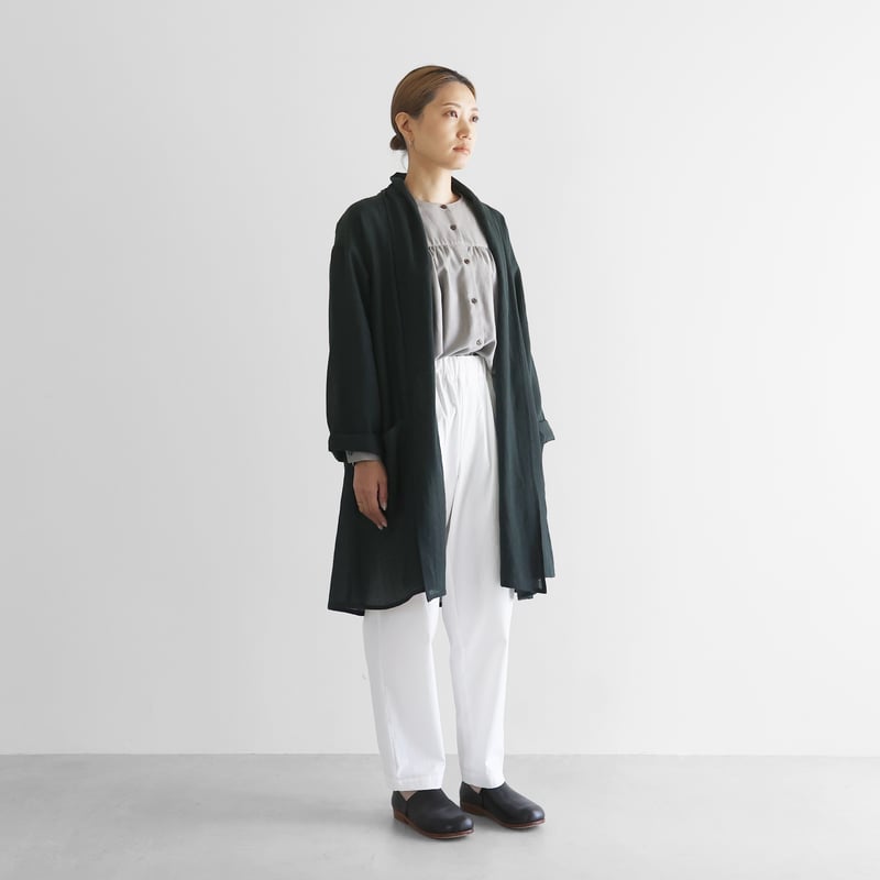 ウォッシャブルウールロングカーディガン（ダークグリーン）【ユニ