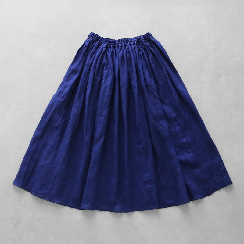 シャトルリネンロングスカート（フレンチネイビー）【レディス】U402  