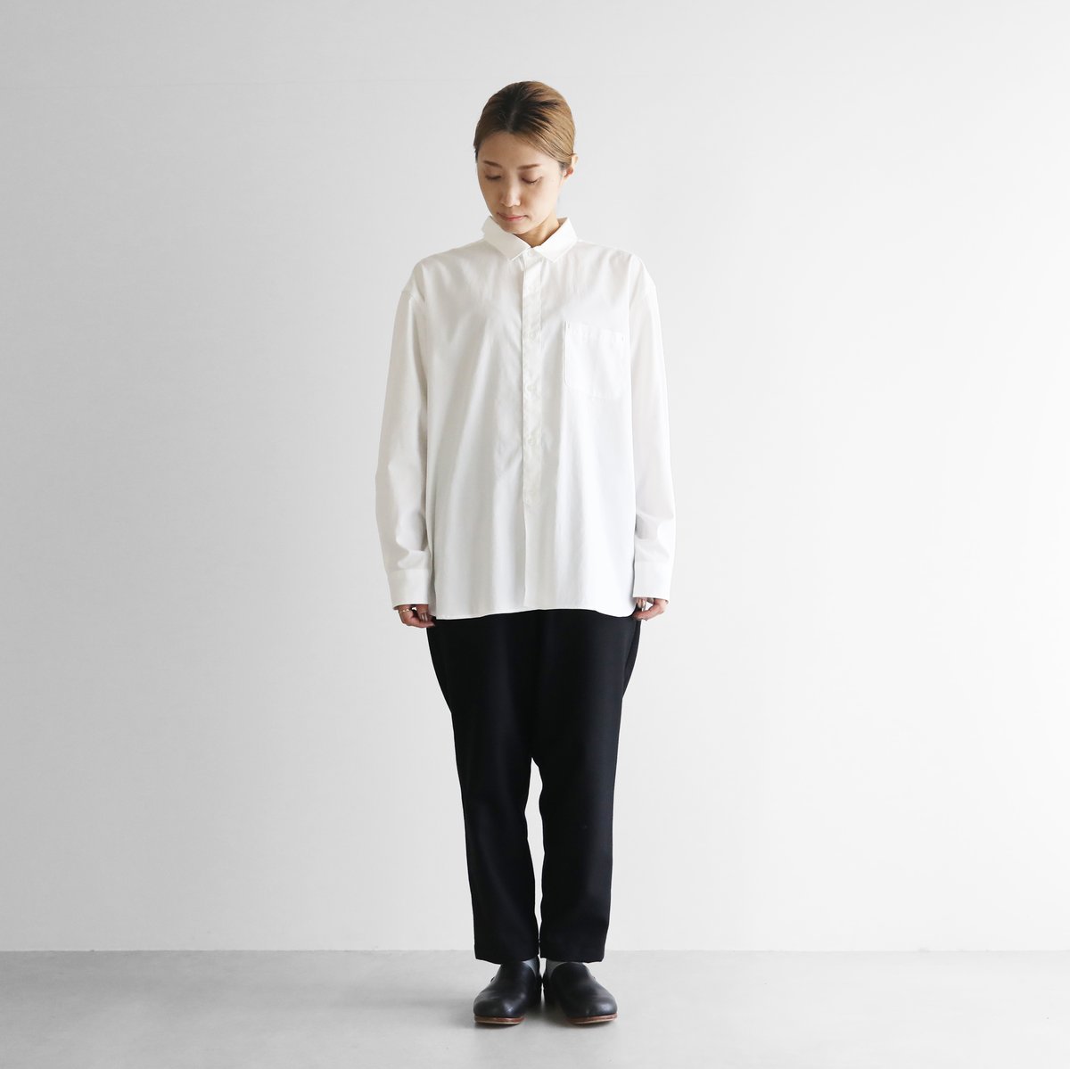 オーガニックコットンライトオックスビッグシャツ（白）【ユニセックス