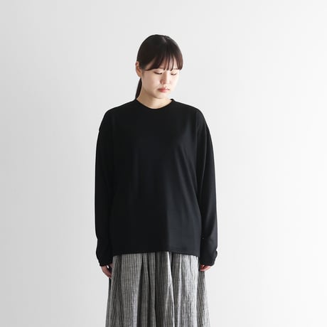 ［HUIS in house］メリノオプティモウォッシャブルウールカットソー（ブラック）【ユニセックス】CS210
