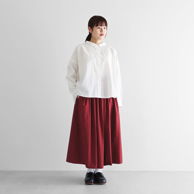 美品★HUIS 遠州織物★オーガニックコットンロングスカート（ダークグリーン） オーガニックコットンロングスカート（エバーグリーン