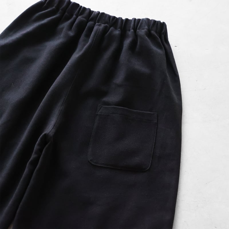 厚手モールスキンバルーンパンツロング（ブラック）【ユニセックス