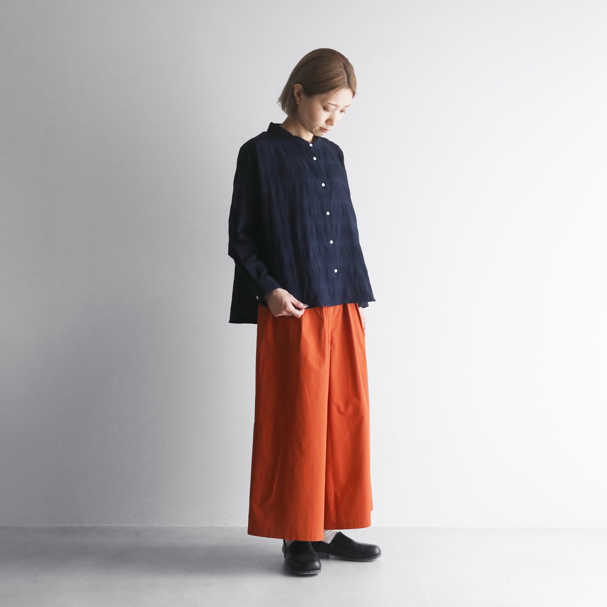 HUISスカートパンツ バンブーリネンスカートパンツ（エバーグリーン）【ユニセックス