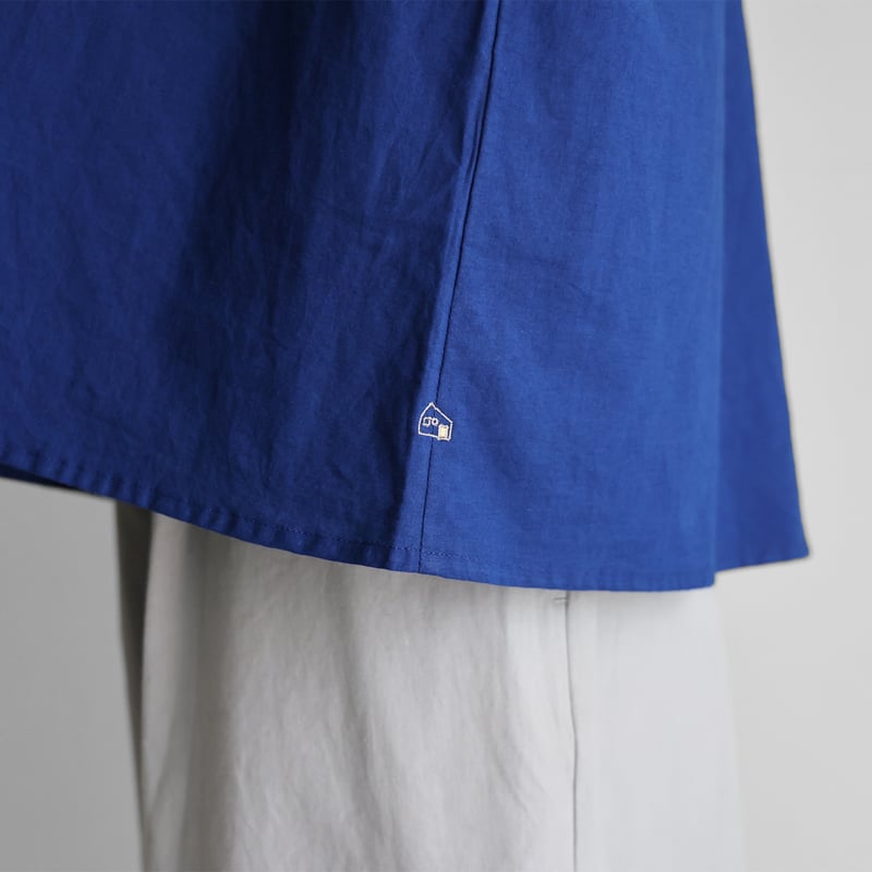 コットンリネンバルーンスリーブワイドブラウス（フレンチネイビー  