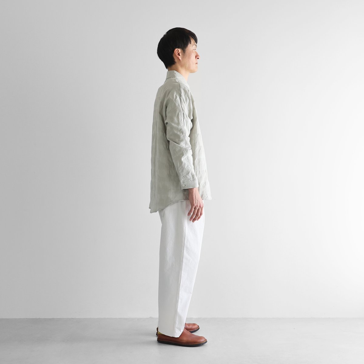 huis 512-H08-09バフクロス セミワイドパンツ ブラック HUIS.】512 バフクロスセミワイドパンツ（ブラック）【ユニ