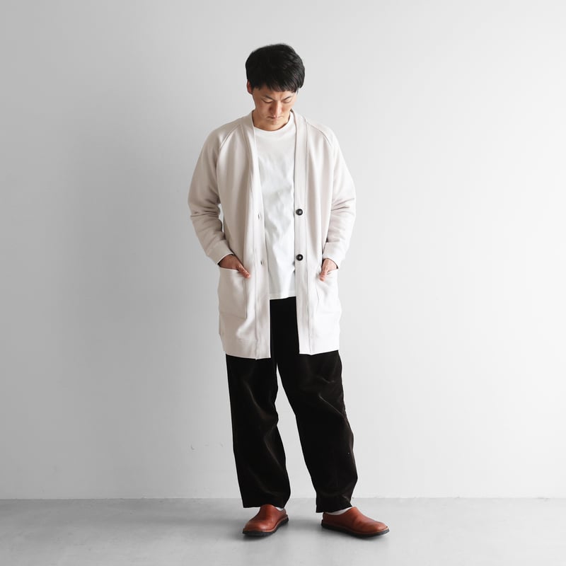 HUIS in house］SUVINスウェットロングカーディガン（ホワイトグレー