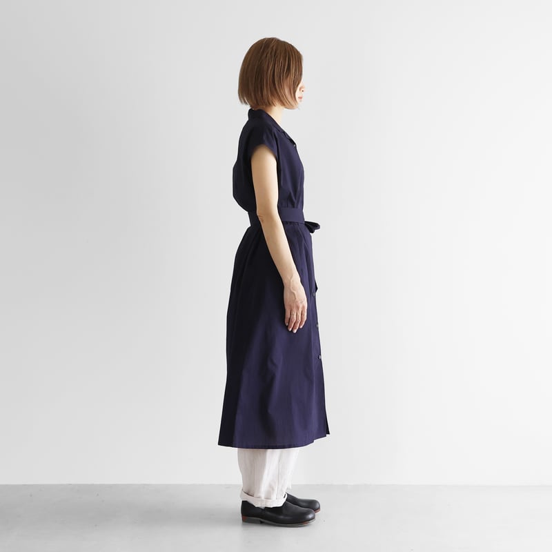 新品タグ付き✨ブルーレーベル　シャツワンピース　腰リボン　フレンチスリーブ　36 ベルト付きフレンチスリーブシャツワンピース[k9125c