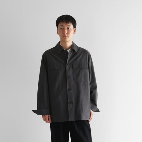 バンブーコットンCPOジャケットL（ダークグレー）【ユニセックス】322L