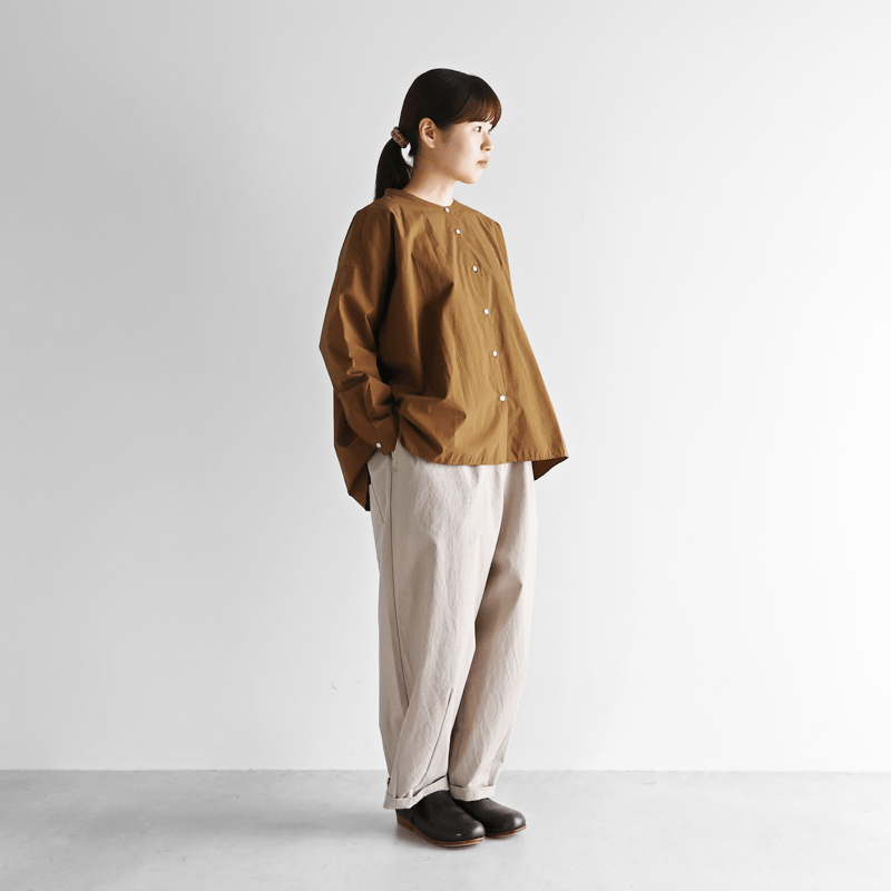 はるどん ウォッシャブルウールコットンバルーンパンツロング（ミルクティ