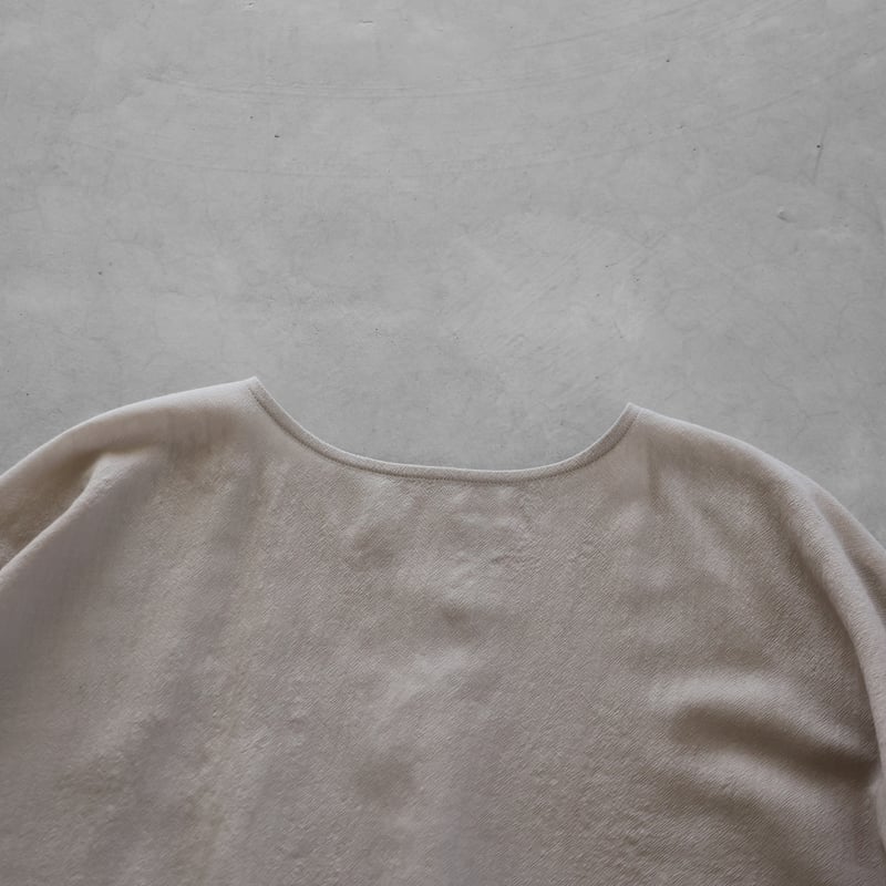 HUIS./遠州織物　U609 ウォッシャブルウールワイドプルオーバーグレージュ ウォッシャブルウールワイドプルオーバー（グレージュ